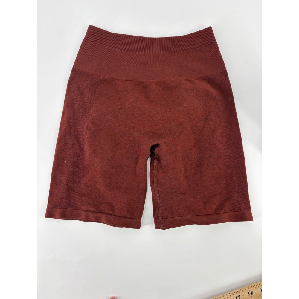 Alphalete Amplify Seamless Biker Shorts Burgundy Heather High Waist  small